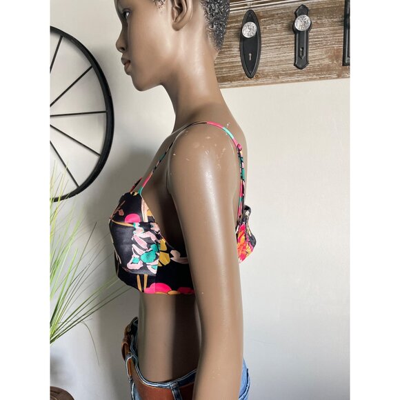 MARE X ANTHROPOLGIE  Floral Bralette Large 100% Cotton Multicolor Size L - Picture 2 of 8